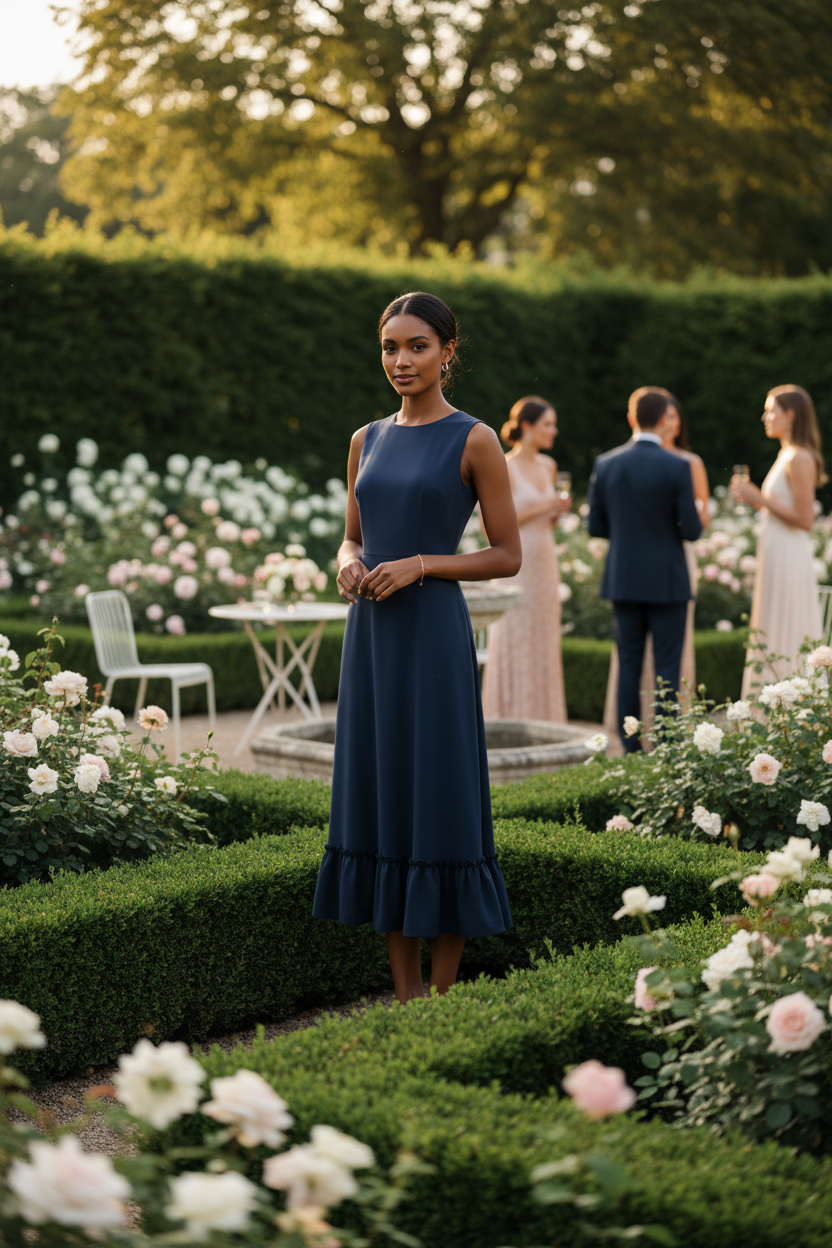 Iva dress - brown-skinned model