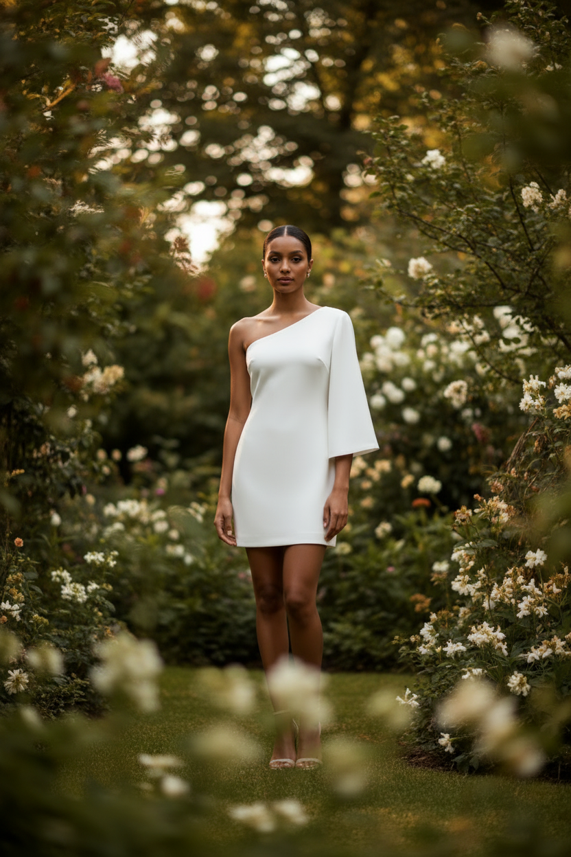 Juna dress on model in garden