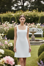 Lora dress - white model detail